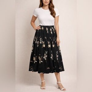 ANTONIO MELANI Navy Floral Skirt
